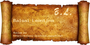 Balsai Leontina névjegykártya